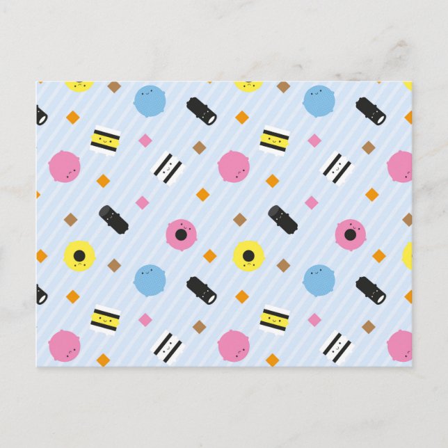 Kawaii Candy Liquorice Allsorts Postcard (Front)