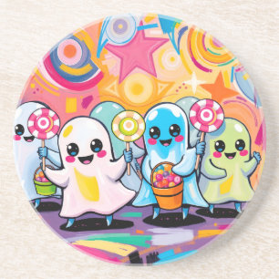 Kawaii Candy Parade  Colourful Cute Cartoon  Coaster