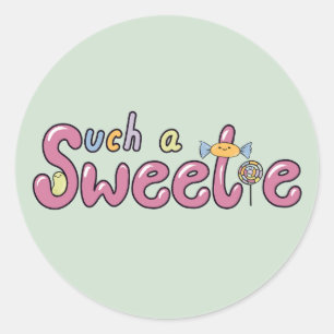 Kawaii Candy Themed Motif Classic Round Sticker