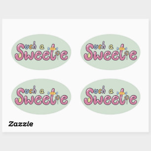 Kawaii Candy Themed Motif Oval Sticker