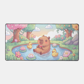 Kawaii capy in a pond