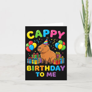 Kawaii Capybara Birthday Girl Cute Animal Party Card