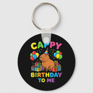 Kawaii Capybara Birthday Girl Cute Animal Party Keychain
