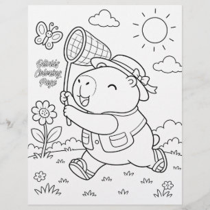 Kawaii Capybara Custom Colouring Page
