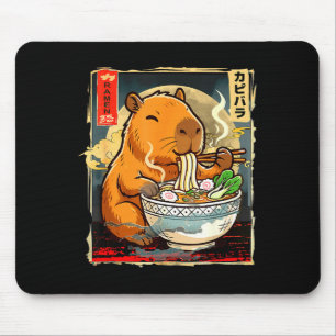 Kawaii Capybara Eating Ramen Noodles Anime Gift Gi Mouse Pad