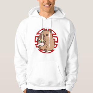 Kawaii Capybara Eating Ramen Noodles Anime  Hoodie