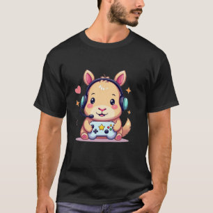 Kawaii Capybara Playing Video Games Capybara Gamin T-Shirt