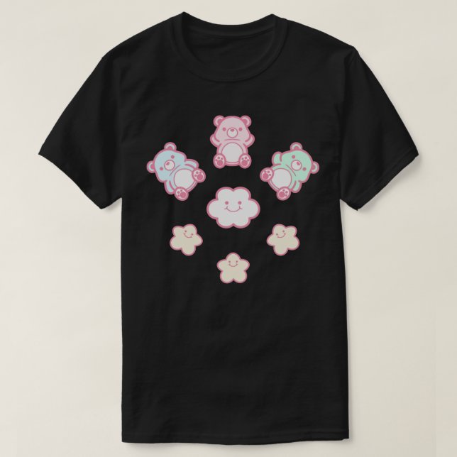 Kawaii care bears pattern T-Shirt (Design Front)