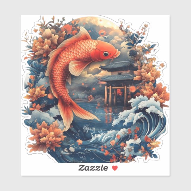 Kawaii Carp Dragon Gate Sticker Chinese Legend (Sheet)