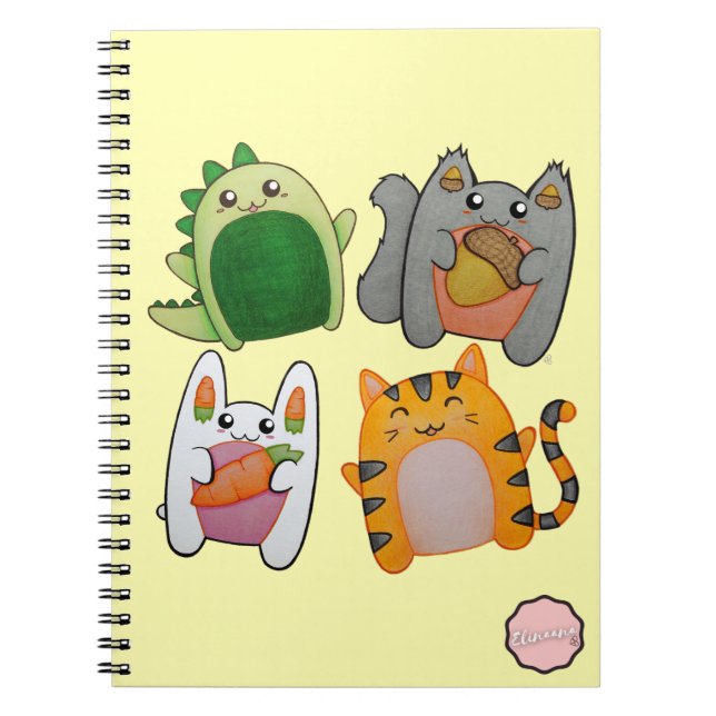 Kawaii Cartoon Animals Notebook (Front)