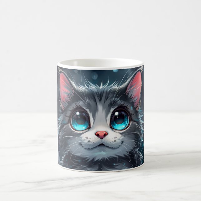 Kawaii Cartoon Cat Coffee Mug (Center)