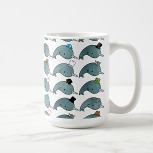 Kawaii Cartoon Grunge Narwhals with hats Mug