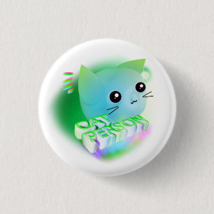 Kawaii Cartoon Kitten 1 Inch Round Button