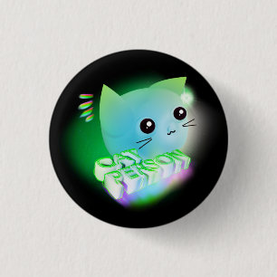 Kawaii Cartoon Kitten Button