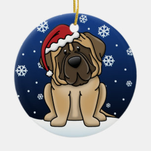 Kawaii Cartoon Mastiff Ceramic Ornament