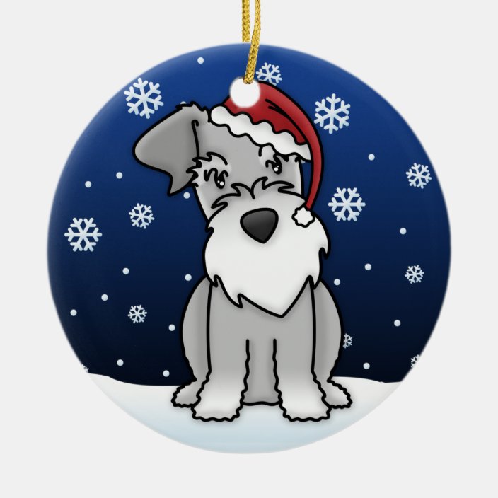 Kawaii Cartoon Schnauzer Christmas Ornament | Zazzle.ca