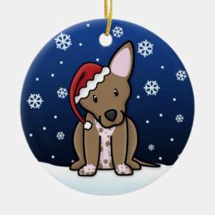 Kawaii Cartoon Xoloitzcuintli Christmas Ornament