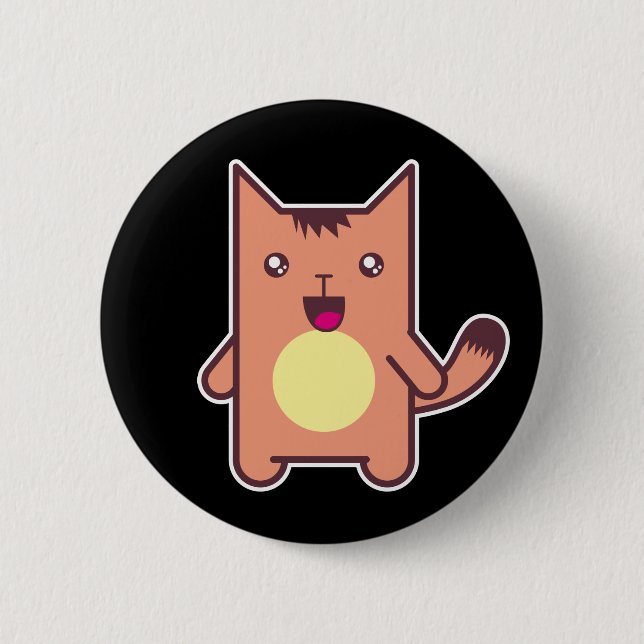 Kawaii cat 2 inch round button (Front)