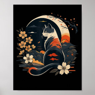 Kawaii Cat Anime Japanese Funny Art Men Women Kids Poster