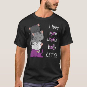 Kawaii Cat 	 - Asexual Pride Flag Kitten Anime For T-Shirt
