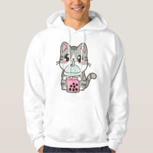 Kawaii Cat Boba Bubble Milk Tea Kawaii Anime Neko  Hoodie
