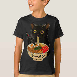 Kawaii Cat Eating Ramen Noodles Funny Anime Gift G T-Shirt