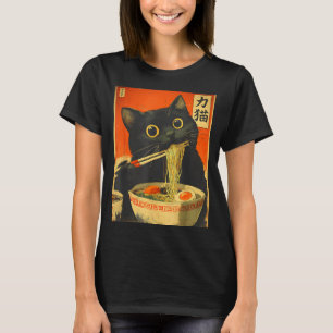 Kawaii Cat Eating Ramen Noodles Funny Anime Gift G T-Shirt