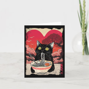 Kawaii Cat Eating Ramen Noodles Ramen Is My Valent Card