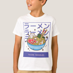 Kawaii Cat Eating Spaghetti  40 T-Shirt