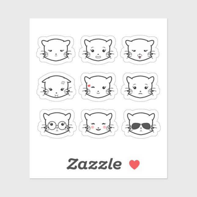Kawaii Cat Emoji 2 (Sheet)