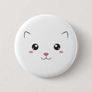 Kawaii cat face 2 inch round button