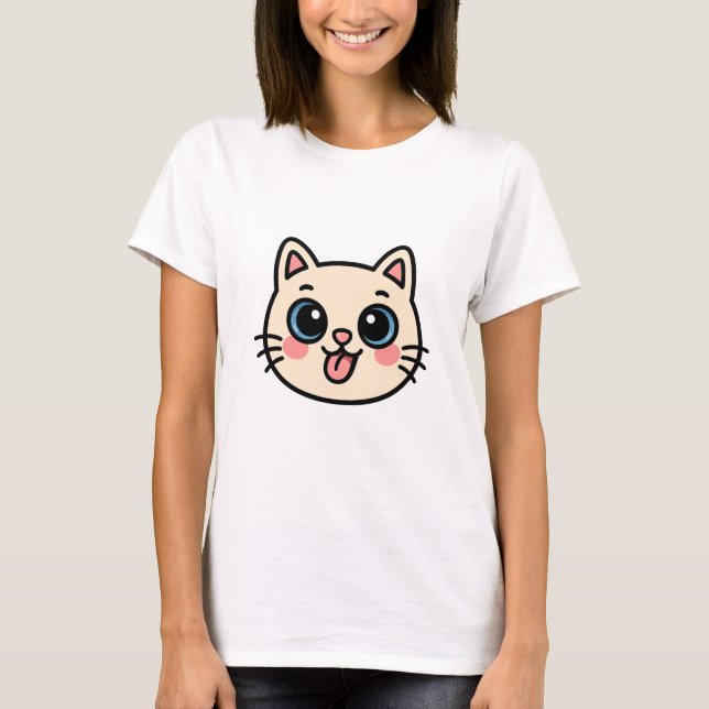 Kawaii Cat Face T-Shirt (Front)
