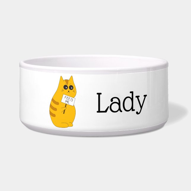 Kawaii Cat Feed Me Food Dish (Front)