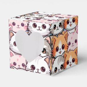Kawaii Cat feline Kitten pet face doodle print pat Favor Box