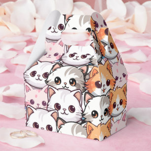 Kawaii Cat feline Kitten pet face doodle print pat Favor Box