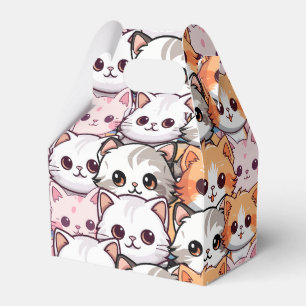 Kawaii Cat feline Kitten pet face doodle print pat Favor Box