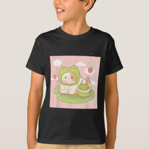 Kawaii Cat Frog Strawberry Retro 90s Cottagecore A T-Shirt
