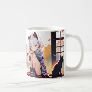 Kawaii Cat Girl Sakura Tapestry - Anime cup