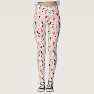 Kawaii Cat & Hearts Valentine Pattern (11) Leggings