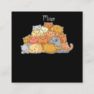 kawaii cat japanese anime cute lovers and cosplay square business card