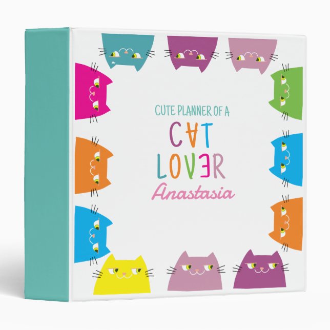 Kawaii Cat Lover Planner Binder (Front/Spine)