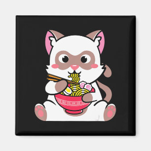 Kawaii Cat Ramen Anime Neko Teenagers  Magnet