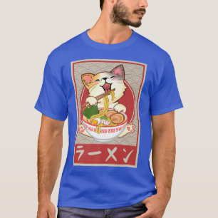 Kawaii Cat Ramen Anime Vintage Japanese Gift Girls T-Shirt