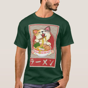 Kawaii Cat Ramen Anime Vintage Japanese Gift Girls T-Shirt