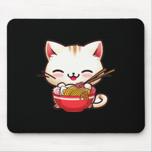 Kawaii Cat Ramen Love Japanese Food Funny Anime Gi Mouse Pad
