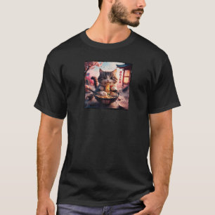 Kawaii Cat Ramen Noodle Lover Anime Style Art Funn T-Shirt