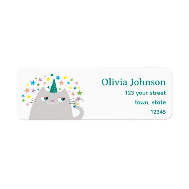 Kawaii Cat Unicorn Return Address (Front)