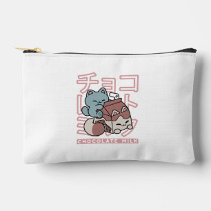Kawaii Cat with Chocolate Milk – Japanese Pop Art Accessory Pouch