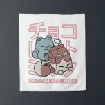 Kawaii Cat with Chocolate Milk – Japanese Pop Art  Tapestry<br><div class="desc">Satisfy your sweet tooth and love for all things cute with this kawaii-style design featuring an adorable cat hugging a chocolate milk carton with cat ears! Blending Japanese pop art, food-themed illustration, and playful cat vibes, this artwork is perfect for anime lovers, cat fans, and milk tea drinkers alike. With...</div>