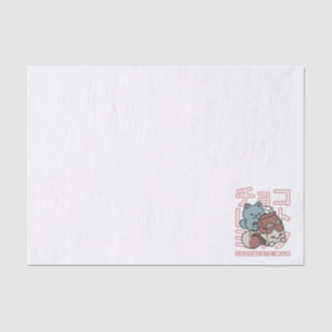 Kawaii Cat with Chocolate Milk – Japanese Pop Art  Tissue Paper